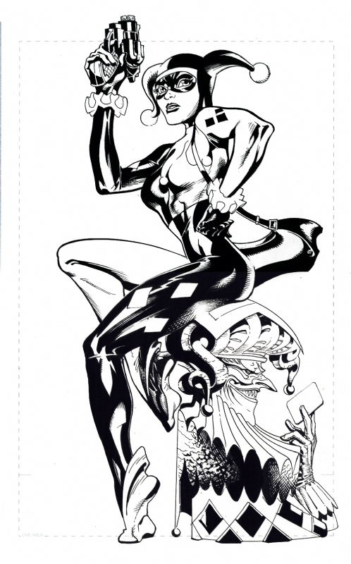 Coloriage Harley Wjoker Totem Bw Inks100 - Harley quinn à imprimer